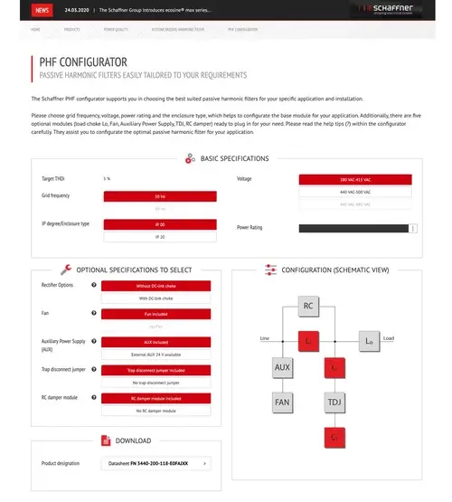 Schaffner-product-configurator